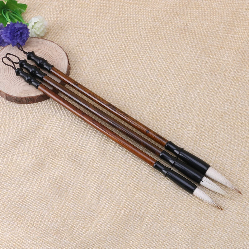 Pluma pinceles caligrafía China, pincel escritura oveja madera, 1 ud.