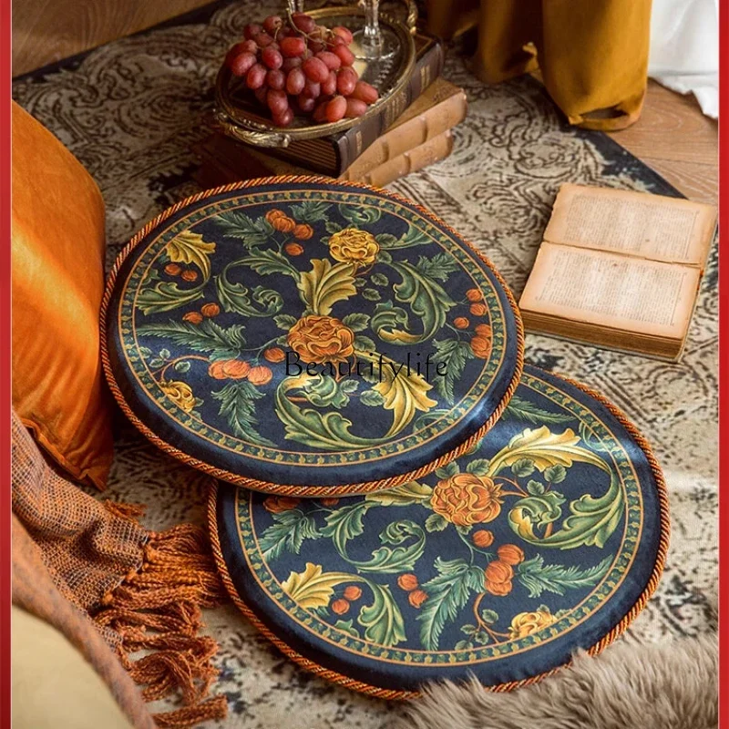 

LAtmosphere American round Cushion Non-Slip round Stool Cushion Retro Futon