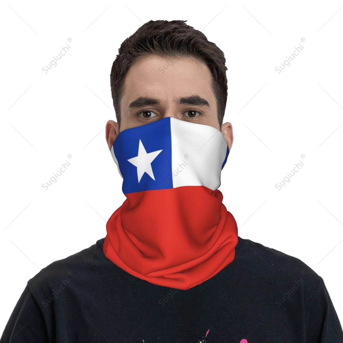 Unisex Chile Flag Neckerchief Scarf Neck Face Mask Scarves Neck Warmer Seamless Bandana Headwear Cycling Hiking