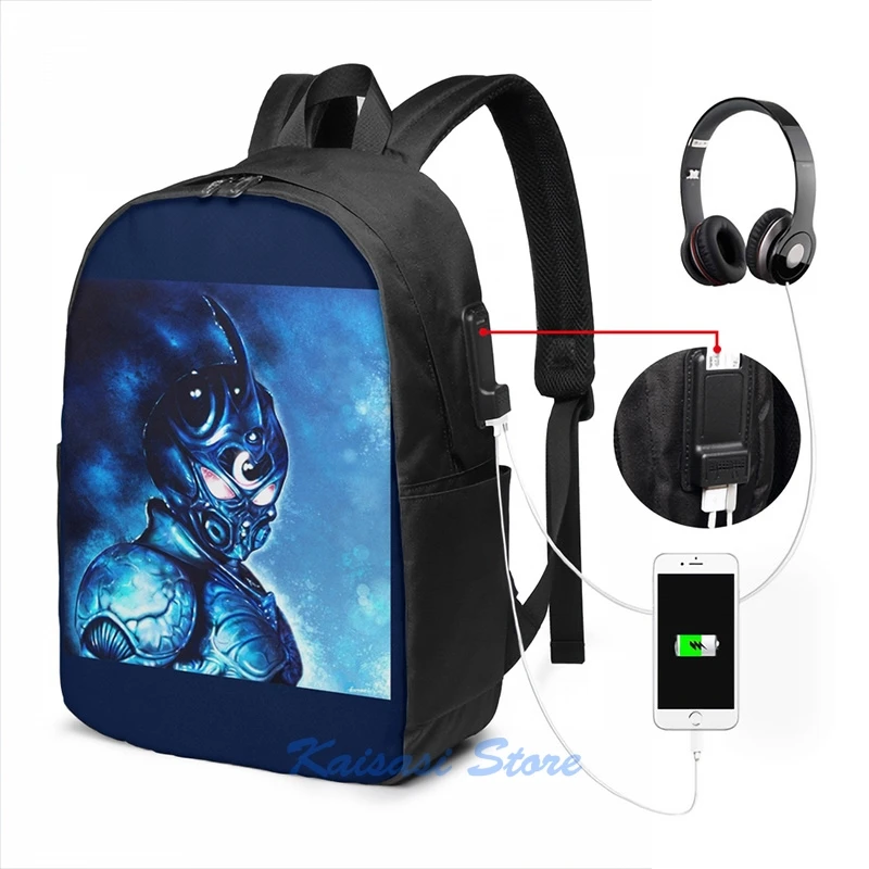 Funny Graphic print Guyver USB Charge Backpack men School bags Women bag Travel laptop bag