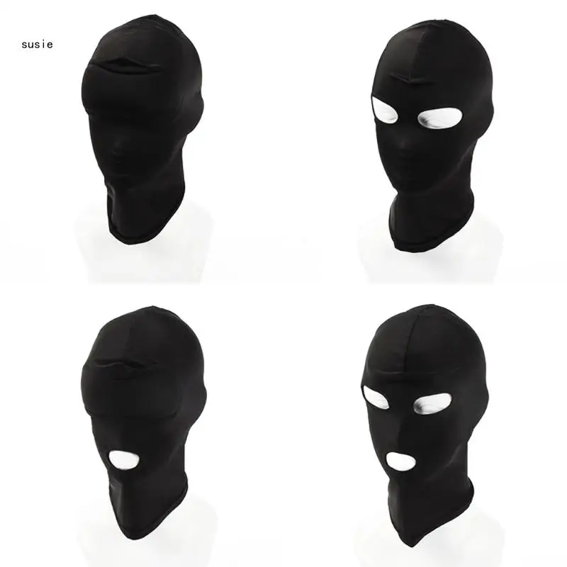 X7YA Adult Open Eye Mouth Headgear Mask Hood Blindfold Full for Head Cover BDSM Sex T