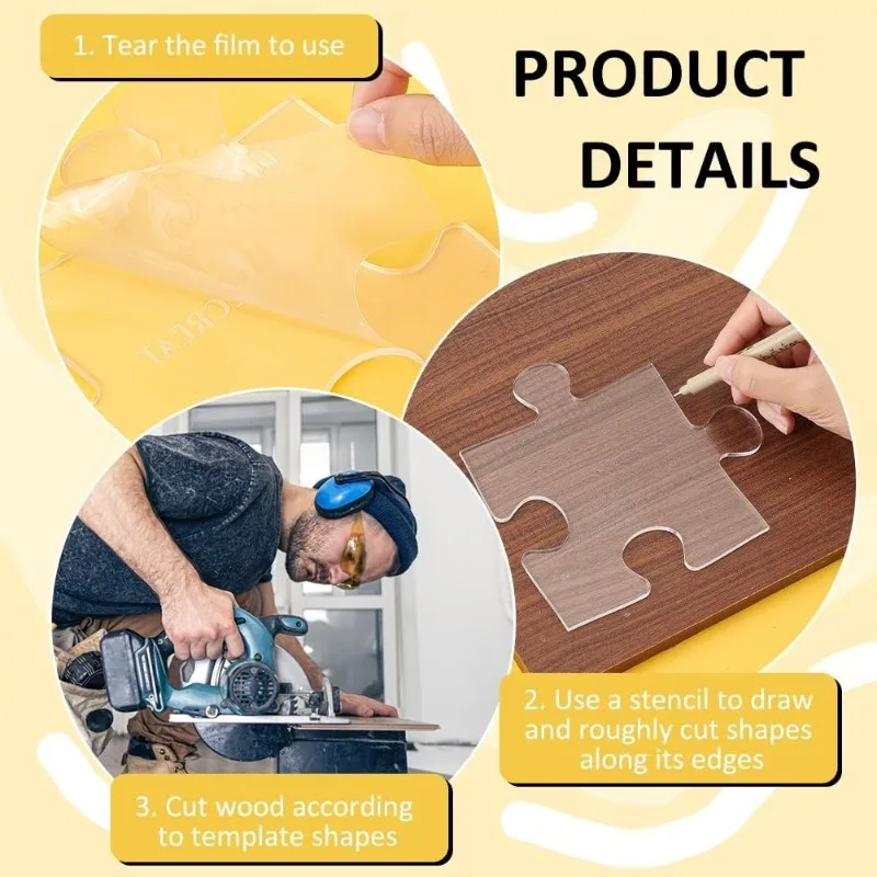 Acrylic Puzzle Woodworking Template 3/4/5/6/7Inch Specialized for Cutting Board Handles Kitchen Charcuterie Serving Board Making - view 4