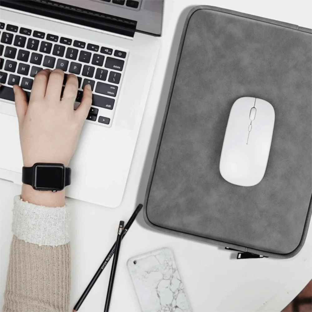 

Durable Solid Color Laptop Sleeve Bag Zipper Soft Laptop Case Shockproof PU Leather Notebook Pouch Cover Case