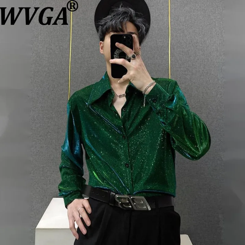 

Новые мужские рубашки WVGA для весны и лета: модные, высококачественные, светоотражающие, с принтом «Звездное небо», с длинными рукавами, нишевые, шикарные, повседневные, с подплечниками, W19760