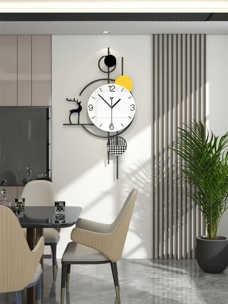 

A A Large 3D Deer Wall Clock, Living Room, Home Watch, Morden Design Clocks, Silent Art Decoration, Nordic Hanging Horologe