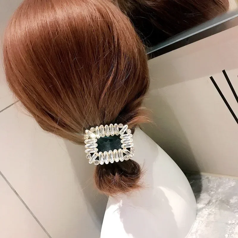 Retro High Quality French Elastic Hair Bands Elegant Pearl Hairband Crystal Rhinestone Jewelry for Women Girls Hair Accessories