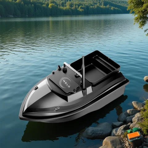 MBLN Brand,RC Carp Fishing Bait Boat,Double Bait Hopper,2kg Bait Capacity, 300m Remote Control Range,Low Battery Warning