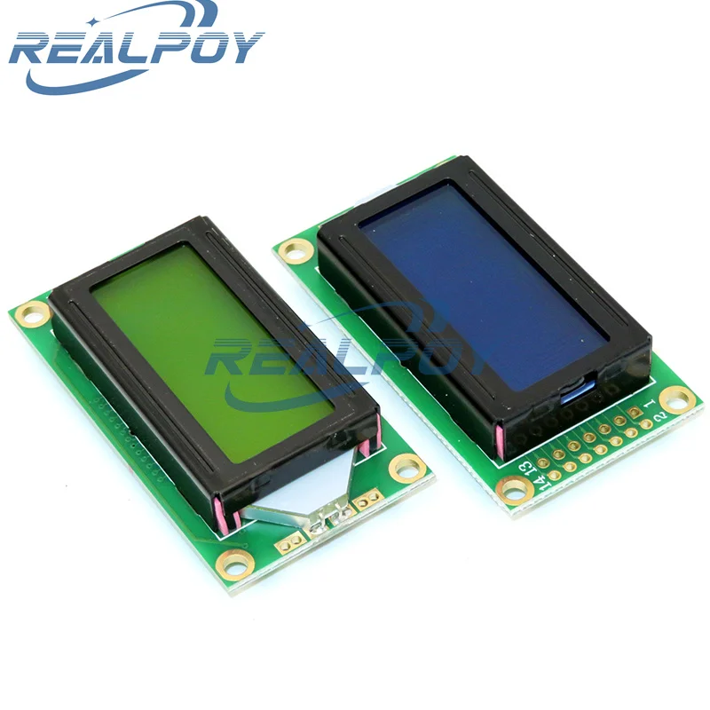 Moduł LCD 8 x 2 0802 Wyświetlacz znakowy Niebieski / Żółty Zielony