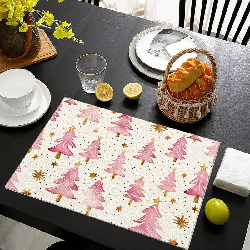 VIKAMA Christmas Tree Meal Mat, Waterproof Insulated Table Mat for Festival Party Restaurant Decor