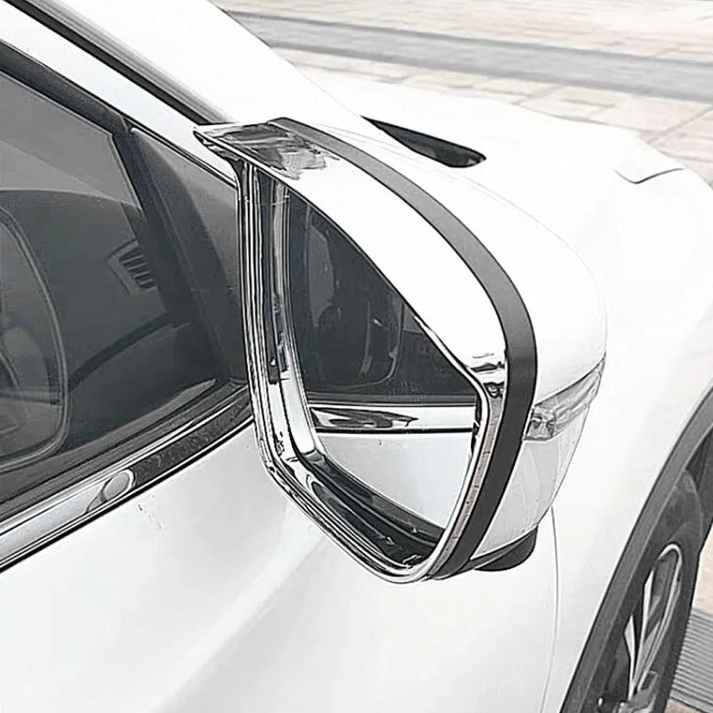 For VW Audi Q3 2013 2014 2015 2016 2017 2018 Rear Rearview Side Glass Mirror Trim Frame Rain Shield Sun Visor Shade ABS Chrome