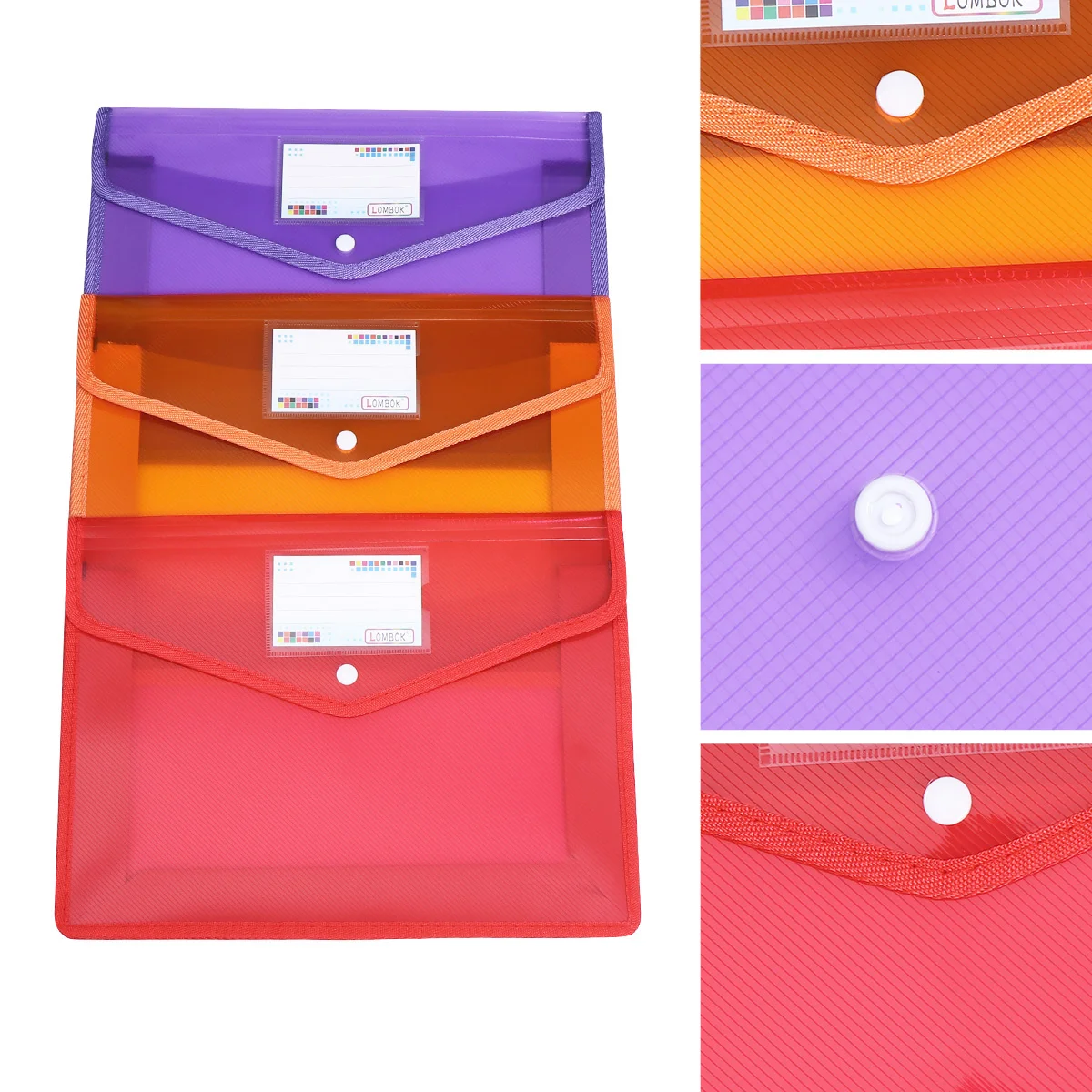 

3 шт. водонепроницаемые папки для документов из ПВХ формата А4, прозрачная кнопка, сумка для файлов, органайзер для документов, держатель для хранения для офиса и школы