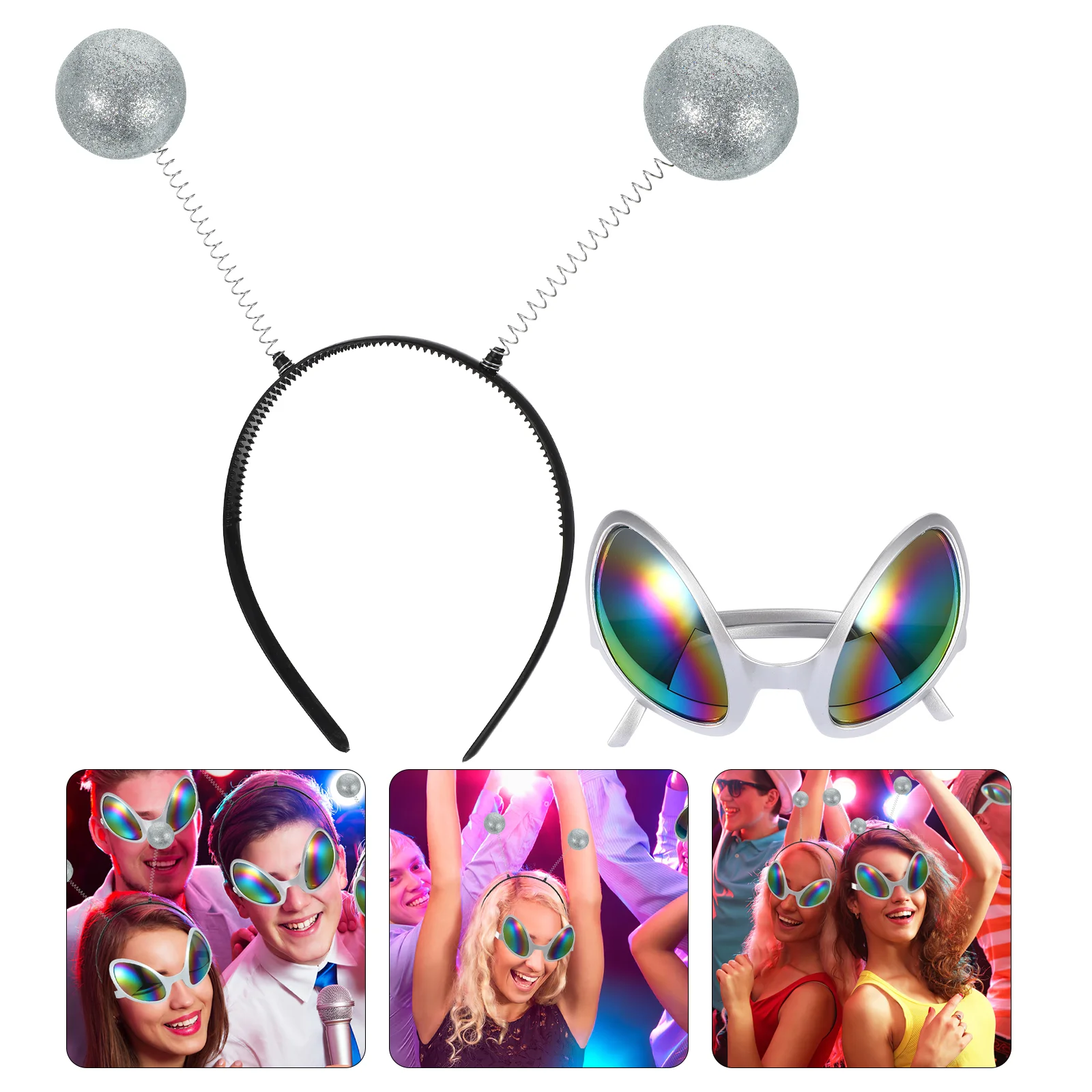 Alien Glasses Festival Party Funny Shape Prom Hair Band Cosplay Accessories Adult Halloween Costume