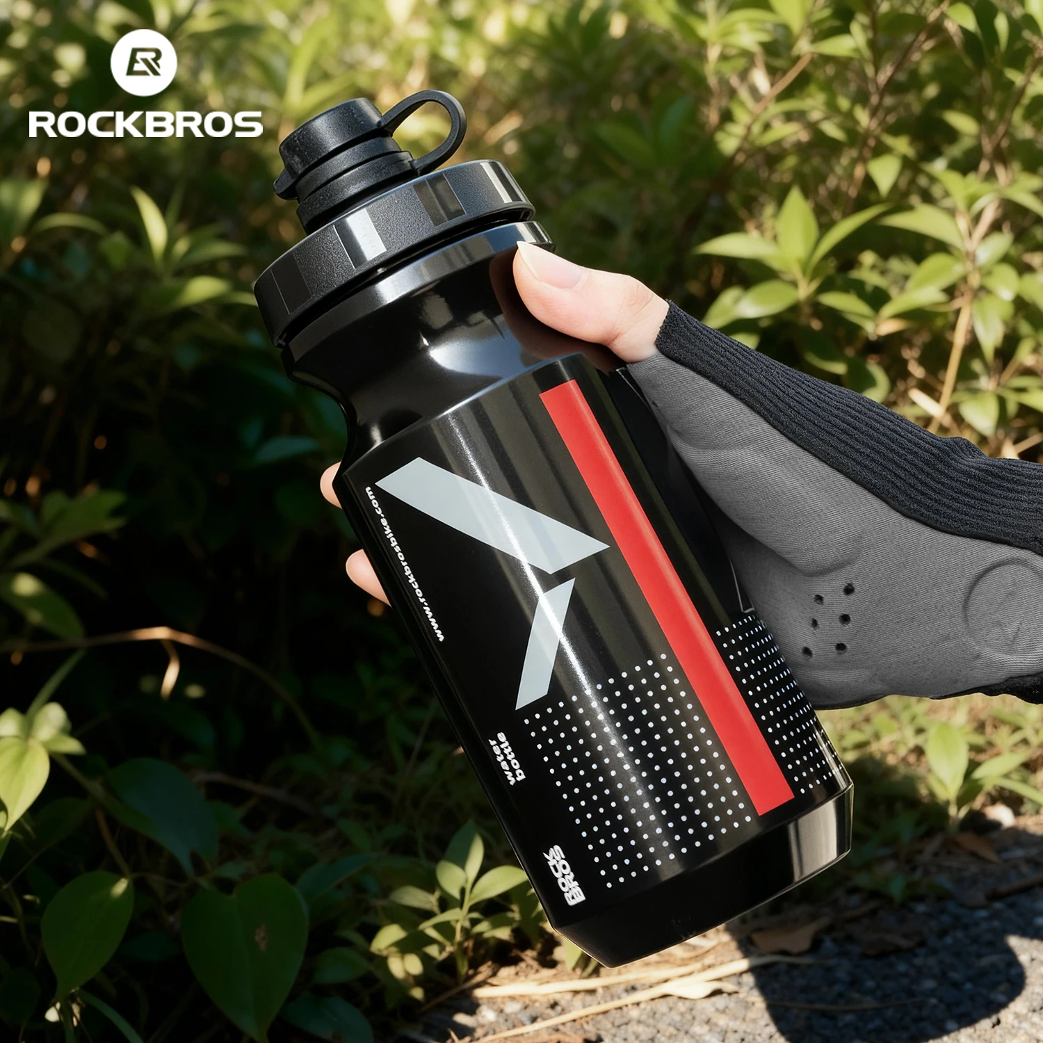 

ROCKBROS Bicycle Water Bottle 600ML Large Capacity PP5 Safe Material Non-Slip Leak-proof Squeeze Water Bottle for Cycling