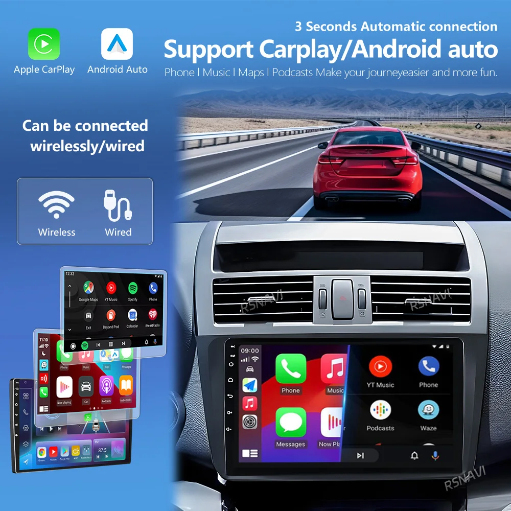 Android 16 Car Radio Navigation Multimedia Player For Mazda 6 GH Rui Wing 2007-2012 GPS Video Stereo Carplay Auto 360 Camera 4G