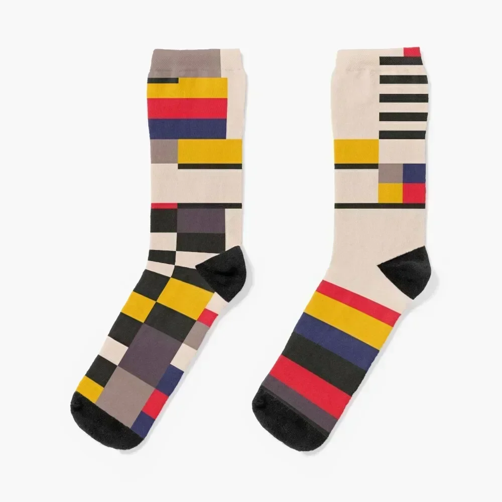 

Geometric design - Bauhaus inspired Socks soccer anti-slip set Rugby warm winter Socks Men's Women's