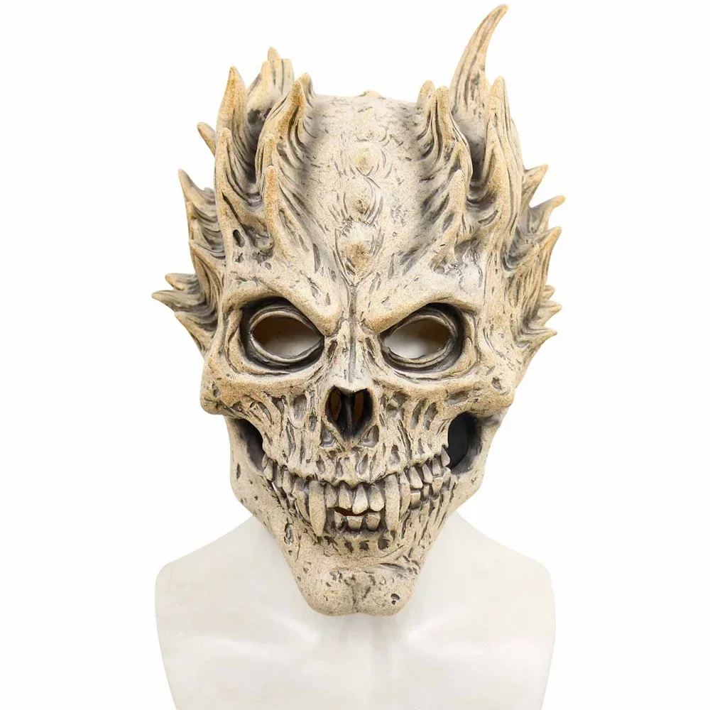 Skull Warrior Mask Halloween Death Demon Mask Dragon Skull Half Face Mask Cosplay Props Horror Skeleton Carnival Party Dress Up