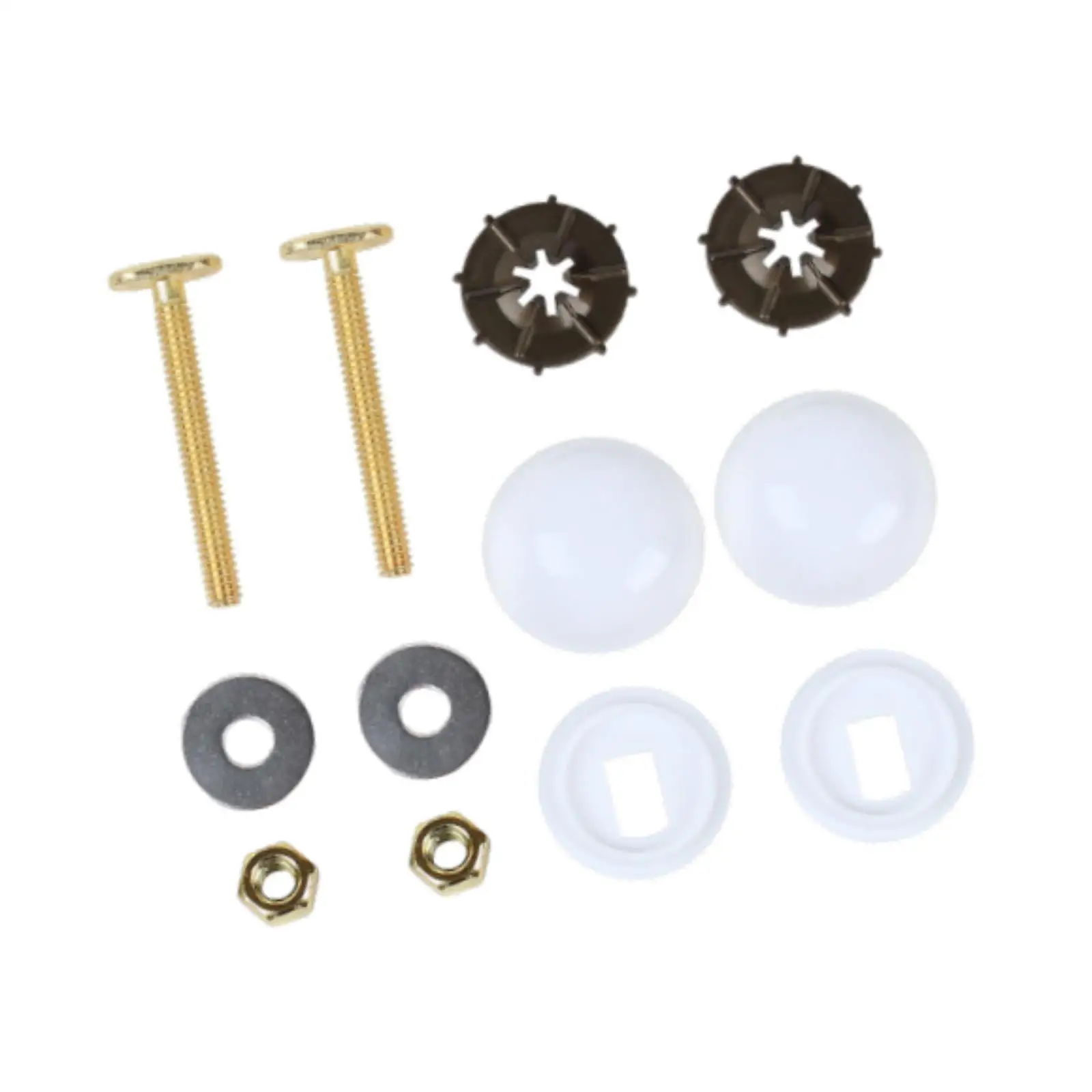 Toilet Bowl to Floor Bolts Kit with 54mm Screws Decorative Caps and Washers for Most Toilet Models Bathroom Fixture Upgrade