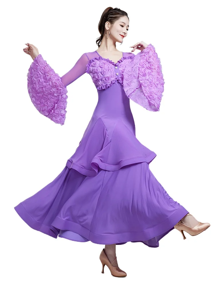 2024 Modern Dance Dress National Standard Waltz  Professional Competition Table Performance Dance Costumes 7208