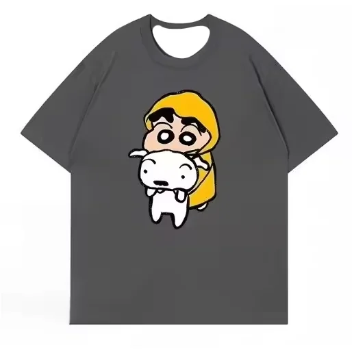 

Новая футболка унисекс Crayon Shin-chan в стиле Harajuku, оверсайз, Y2K, с коротким рукавом, уличная повседневная одежда высокого качества
