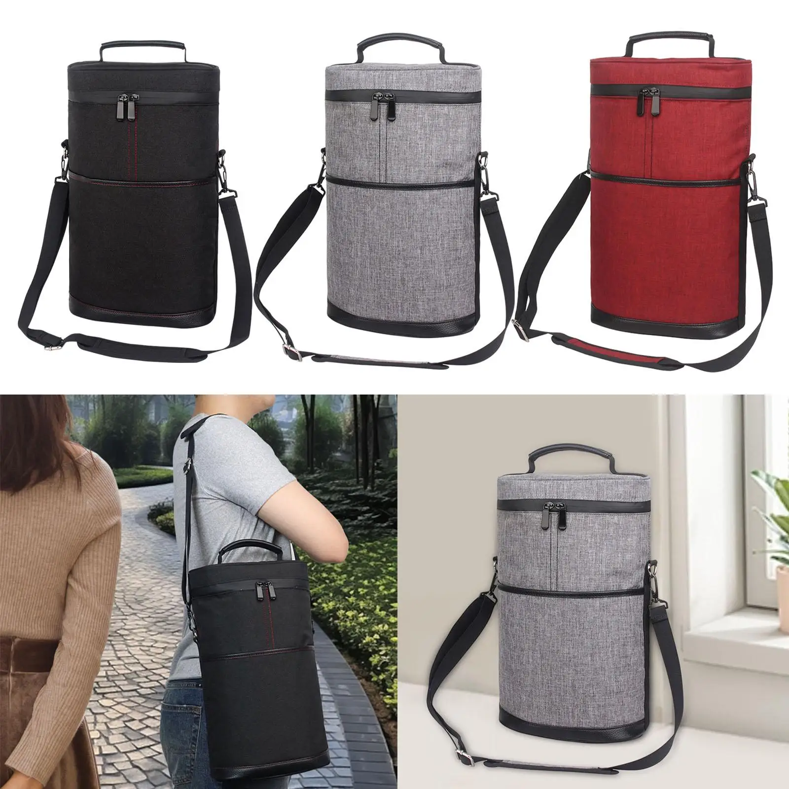 Insulated Cooler Bag Shoulder Bag Leakproof Large Capacity Reusable Thermal Lunch Bag for Lunch Camping Hiking Outdoor Work