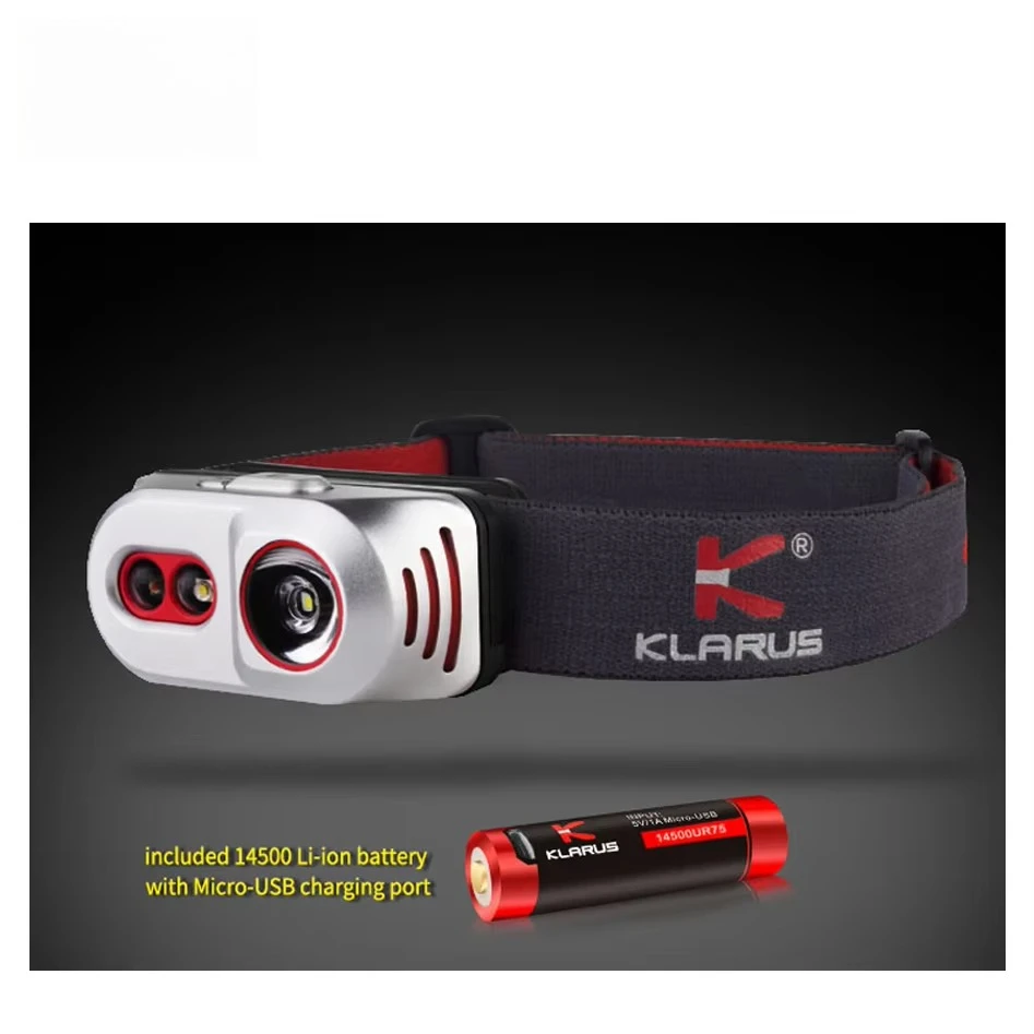 KLARUS H1A Titanium Headlight LED 550LM Brightness 14500 Battery With Micro-USB Charging Head Lamp Light