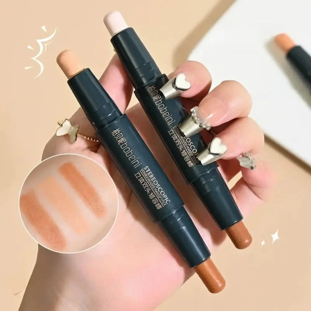 New Double-headed V Face Contouring Stick Face Makeup Long Lasting High Nose Bridge Shadow 2-in-1 Concealer Pen