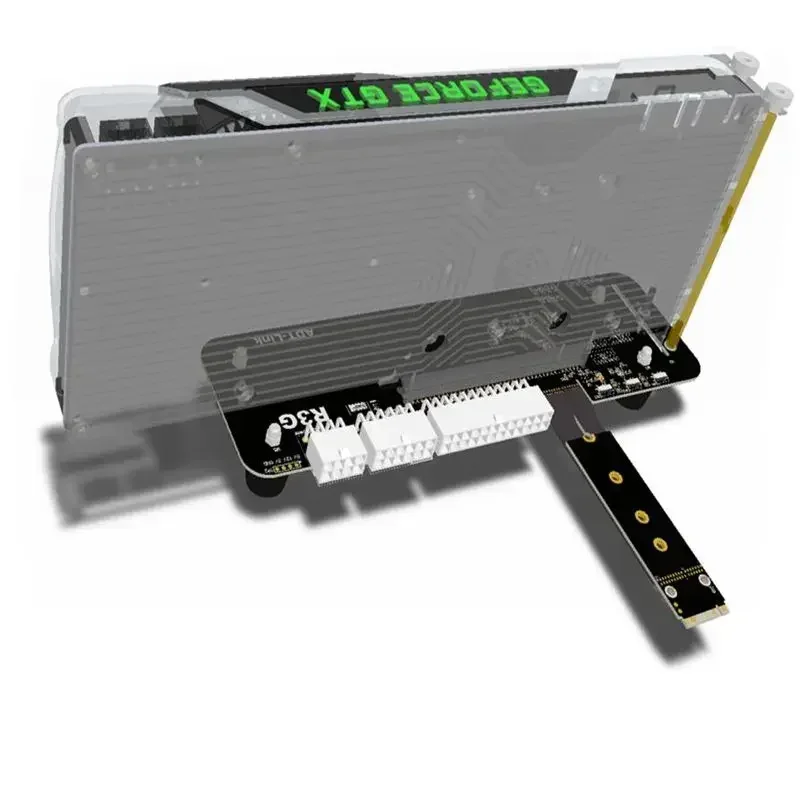 Imagem -04 - Nvme Borda para Conector Pcie X16 Adaptador Egpu F43sg 3.0 4.0 5.0 Egpu para Nuc Itx Stx Notebook pc Gaming Adt-link-m.2