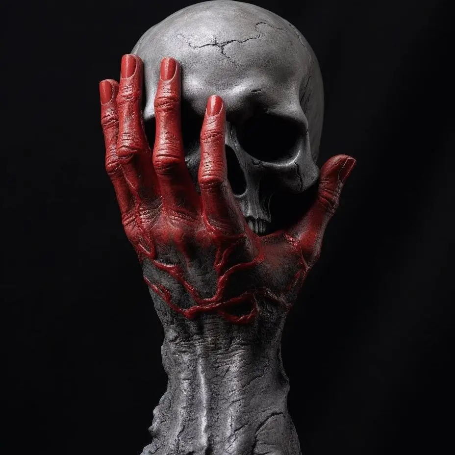 

New berserk hand skull statue resin crafts Halloween desktop decorations home decoration atmosphere