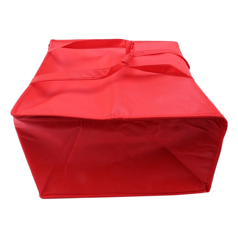 

5X Foldable Large Cooler Bag Portable Food Cake Insulated Bag Aluminum Foil Thermal Box Lunch Box Delivery Bag Red