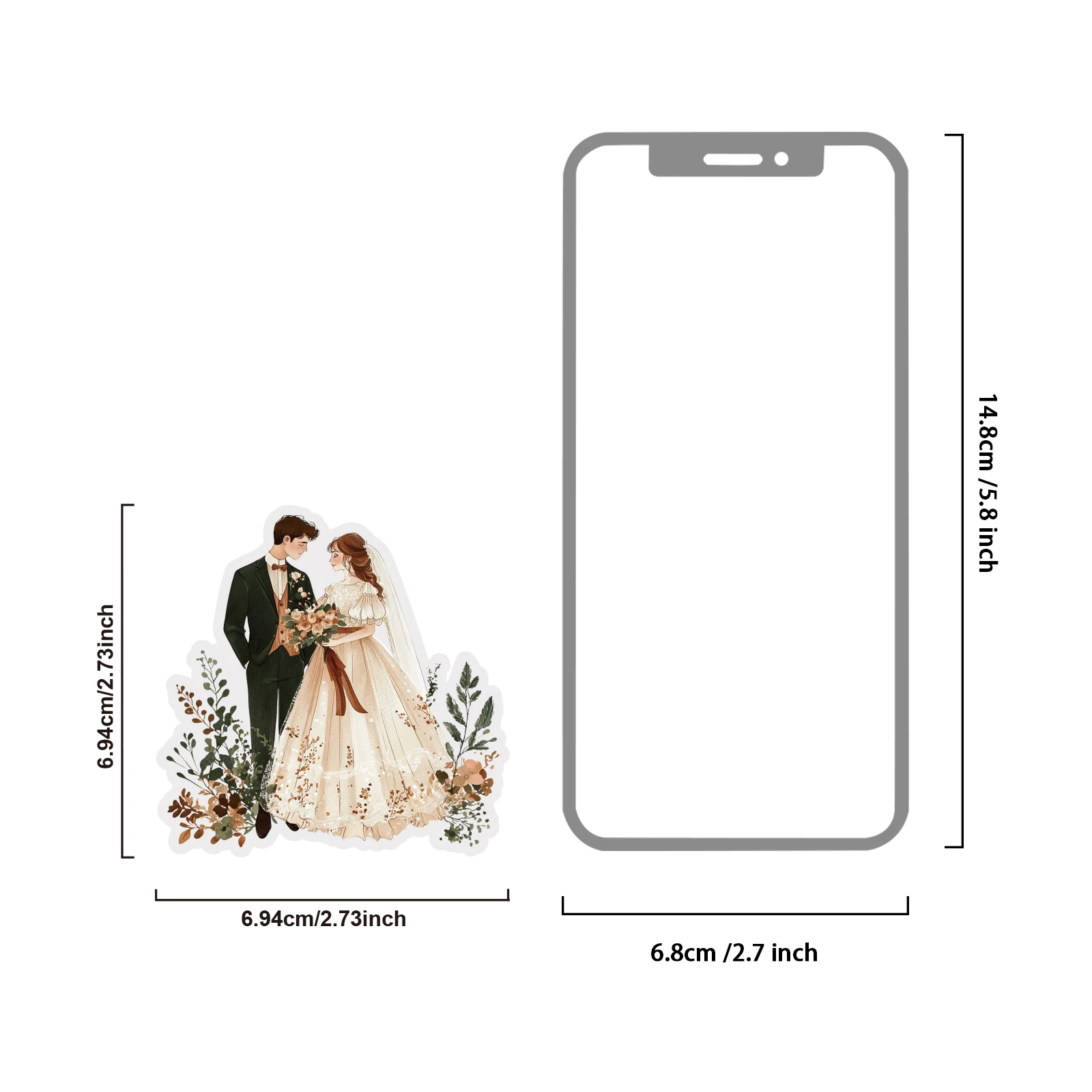 Etori Life Love for a Lifetime Adesivos temáticos de casamento 15 peças Material de casal para sempre Laptop, adesivos de telefone, mala, álbum de fotos, decoração de quarto, materiais de scrapbook feitos à mão, embalagem de caixa de presente, decoração de dia dos namorados, adesivos de brinquedo