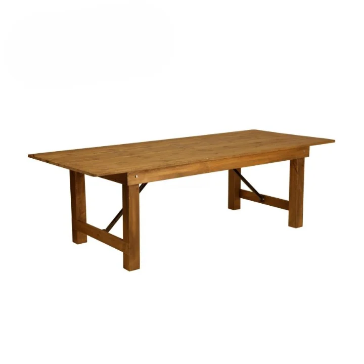 wholesale wedding rectangular custom pine banquet dining table solid wood farm event folding table