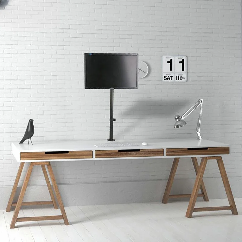 Soporte de Monitor de brazo largo ajustable para pantalla de ordenador de 15,6-32 pulgadas, elevador de altura, soporte VESA de escritorio