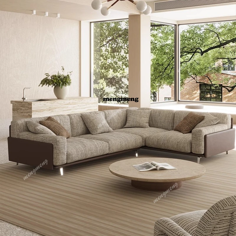 Sofá Italiano de Diseño Nuevo F150, Sofás Dobles de Tela Modernos Nórdicos para Sala de Estar, Puffs, Chaise Longue, Muebles para el Hogar