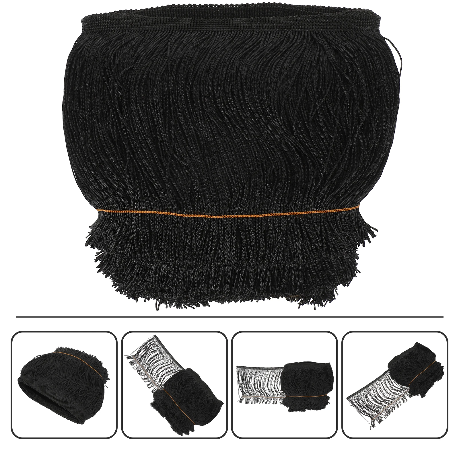 

1 Roll 120 Inch Fringe Trim For Curtains Sewing Lace Edging Fabric Diy Sofa Cushion Decor Tassel Border Polyester Durable