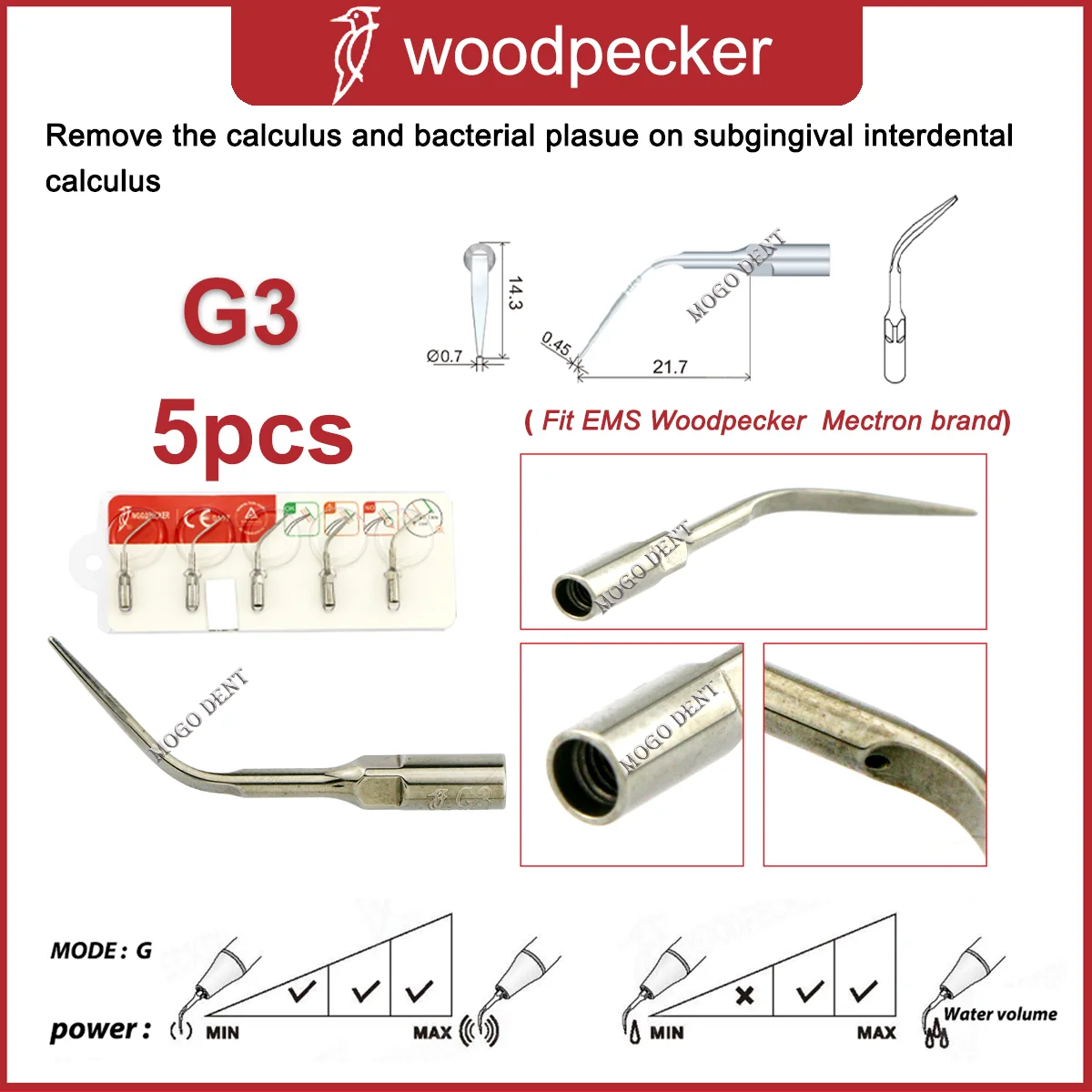 Specht Tandheelkundige Ultrasone Piezo Scaler Handstuk HW-5L Scaler Tips G1 G2 G3 P1 P3 P4 Fit EMS En Mectron Ultrasone Scaler