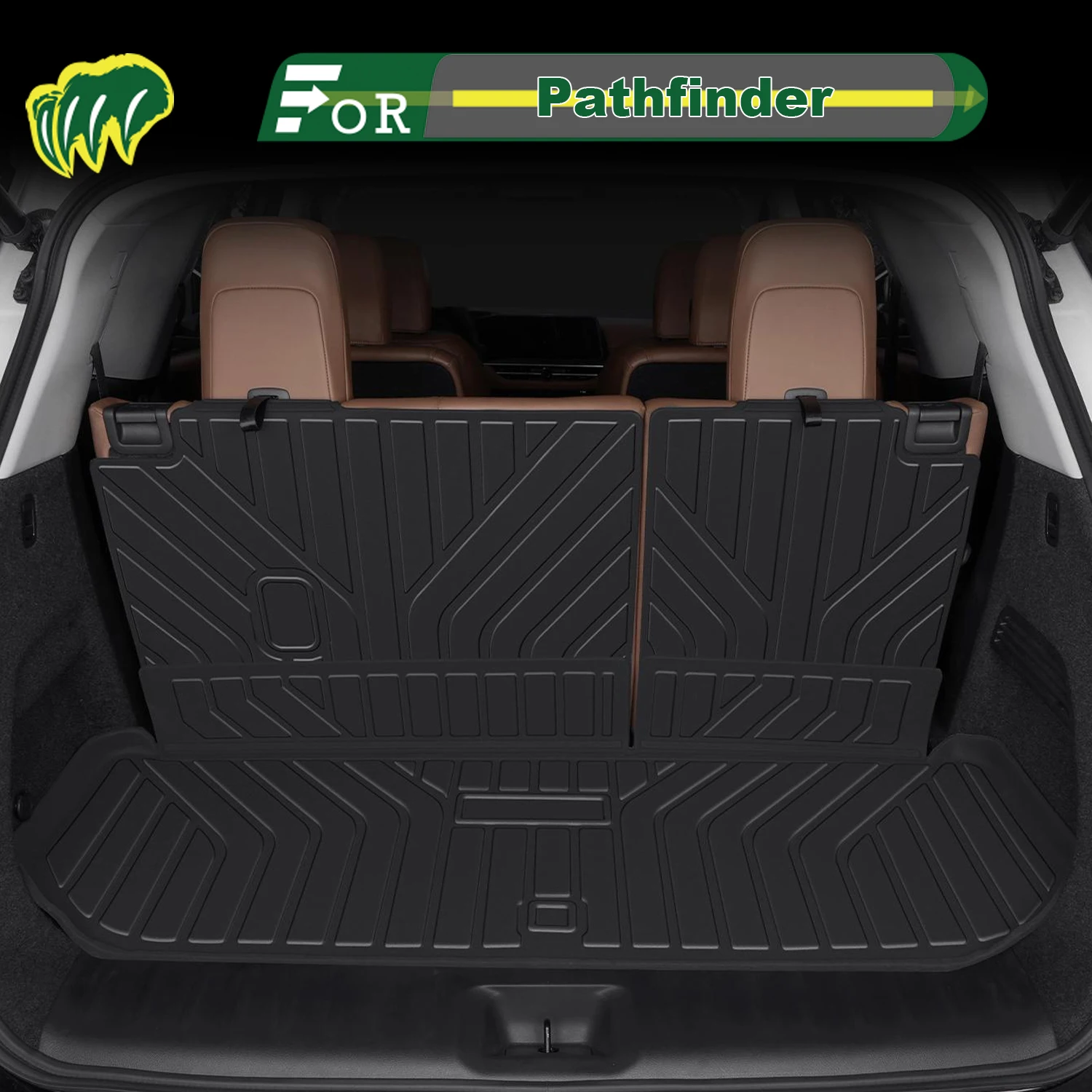 

Для Nissan Pathfinder ‌ 2024-25 TPE Custom Fit Коврик в багажник автомобиля Всесезонный коврик в багажник 3D-образная подкладка в багажник Защита спинки стула Ma