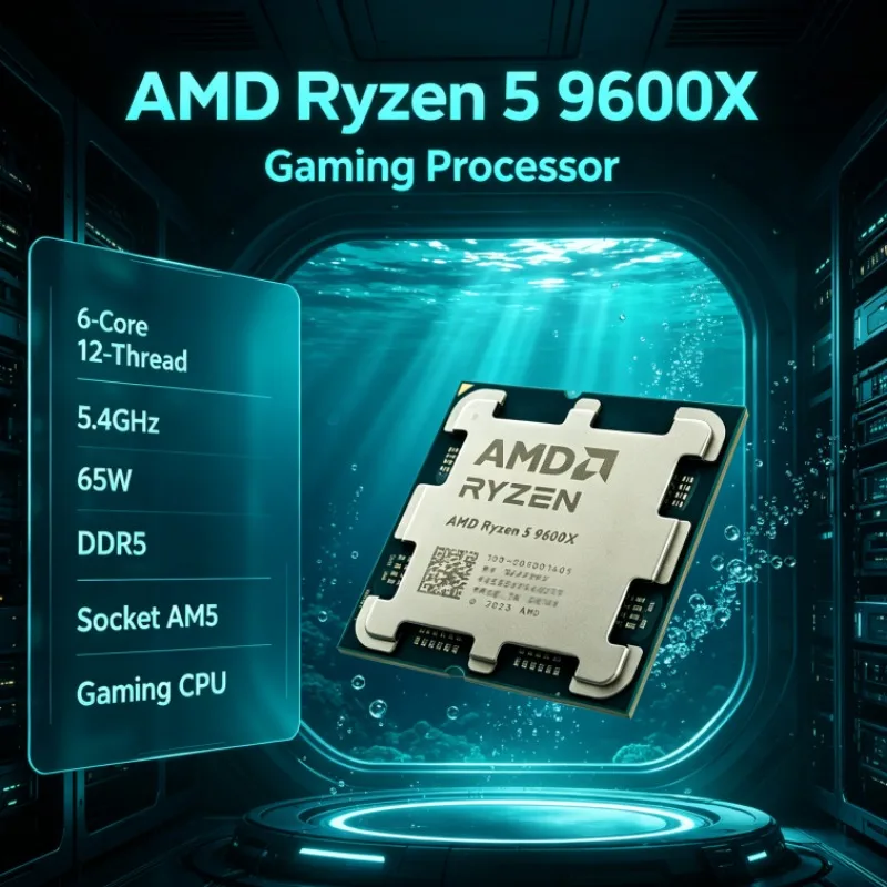 AMD Ryzen 5 9600X Desktop Gaming CPU 6-Core 12-Thread 5.4GHz 65W DDR5 Socket AM5 32MB L3 Tpye-C