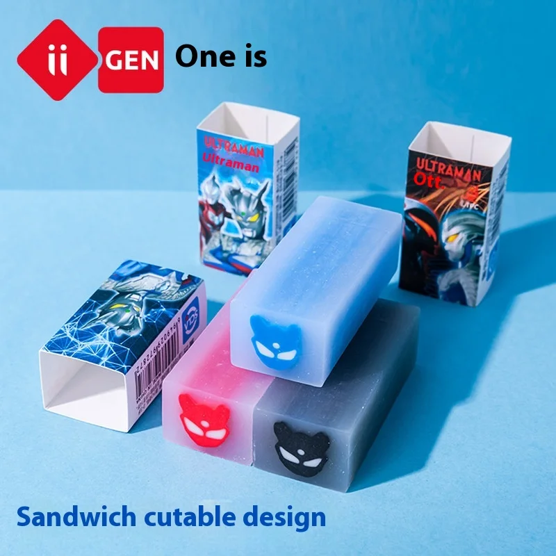 

Iigen Stationery Ultraman Style Cartoon Sandwich Rubber Eraser Schoolboy Can Be Cut No Trace Or Debris Pencil Exam Prizes Gift