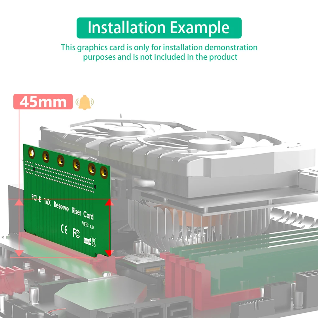 16X PCI-E 3.0 90องศาย้อนกลับตัวผู้ไปยังตัวเมียไรเซอร์การ์ดสำรองสำหรับเซิร์ฟเวอร์2U (ทิศทางการติดตั้งต่อ CPU)