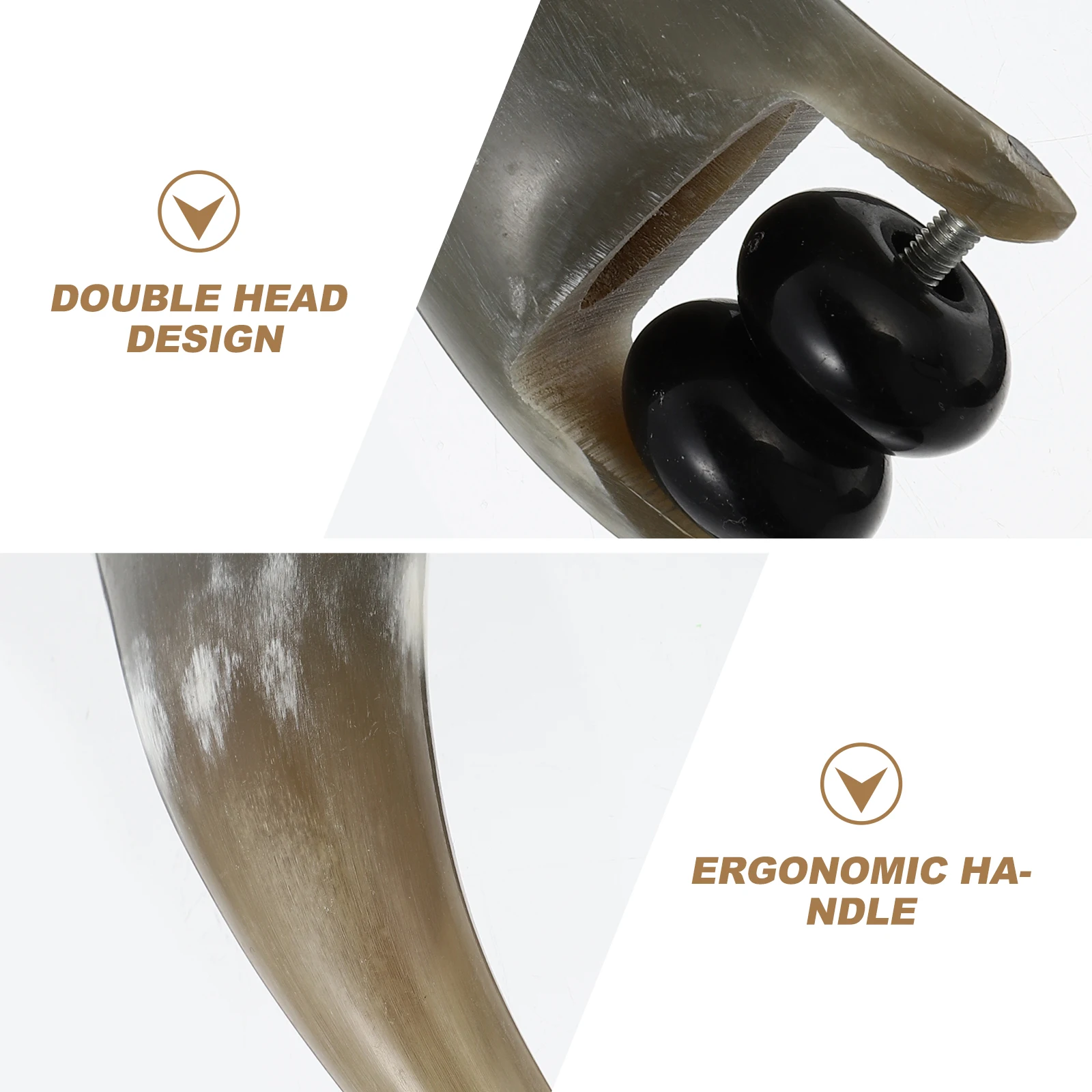 

1Pcs Horn Massage Roller Double Head Ox Horn Body Massager for Muscle Relaxation Blood Circulation Hand Held Massage