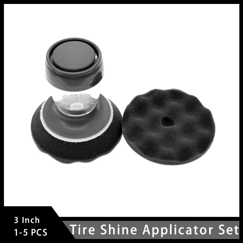 3-Zoll-Reifenglanz-Applikator-Set, wiederverwendbarer Reifenglanz-Applikator für Auto & LKW, 70 ml, Schaumstoff-Schwamm-Pad für die Autopflege, 1-5 Stück