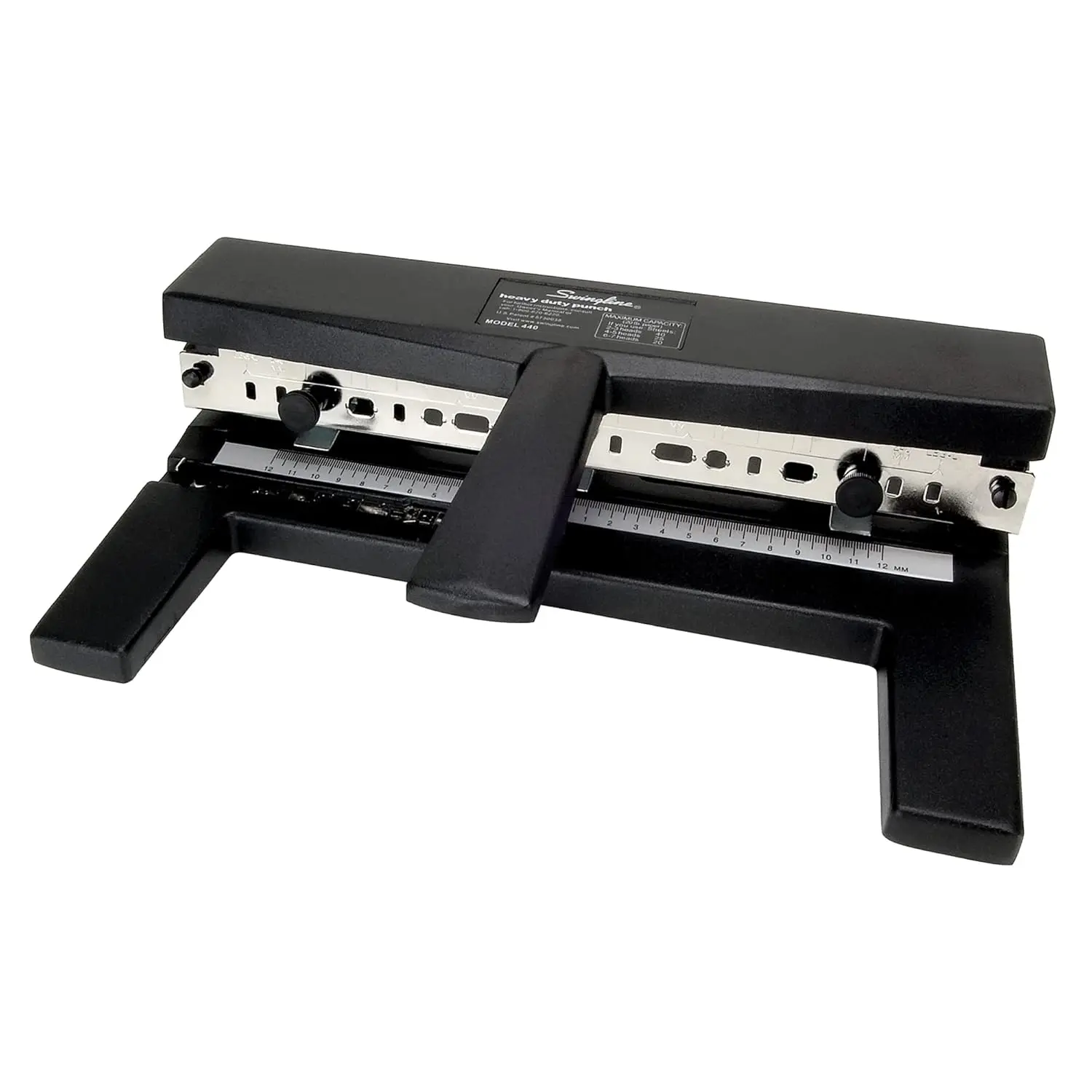 

Heavy Duty 3 Hole Punch, 40 Sheet Capacity, Adjustable 2-7 Holes, Black Paper Puncher