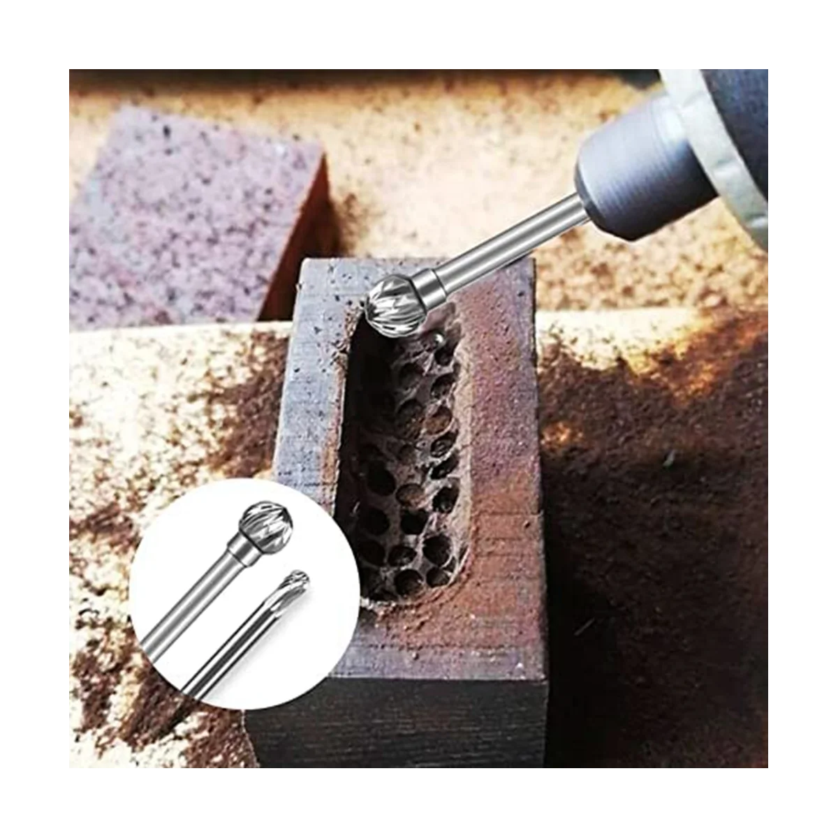 Set di frese in metallo duro, lunghezza della testa da 1/8 di pollice (3mm) e 1/4 di pollice (6mm), per la lavorazione del legno, incisione, incisione su metallo, foratura, lucidatura