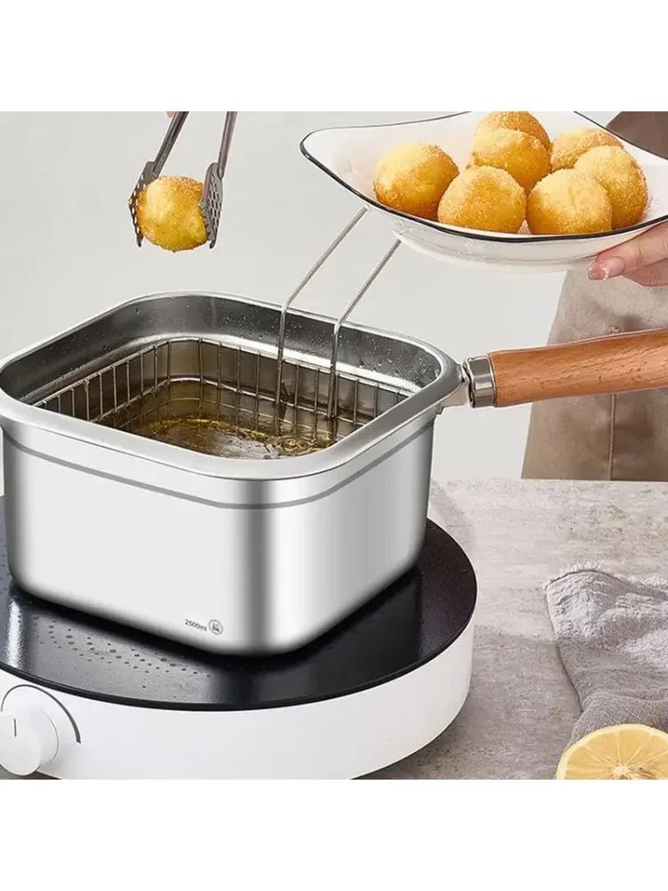 Poêle à frire détachable en acier inoxydable, ensemble d'ustensiles de cuisine de Camping, équipement de cuisine multifonctionnel, Pot de friteuse