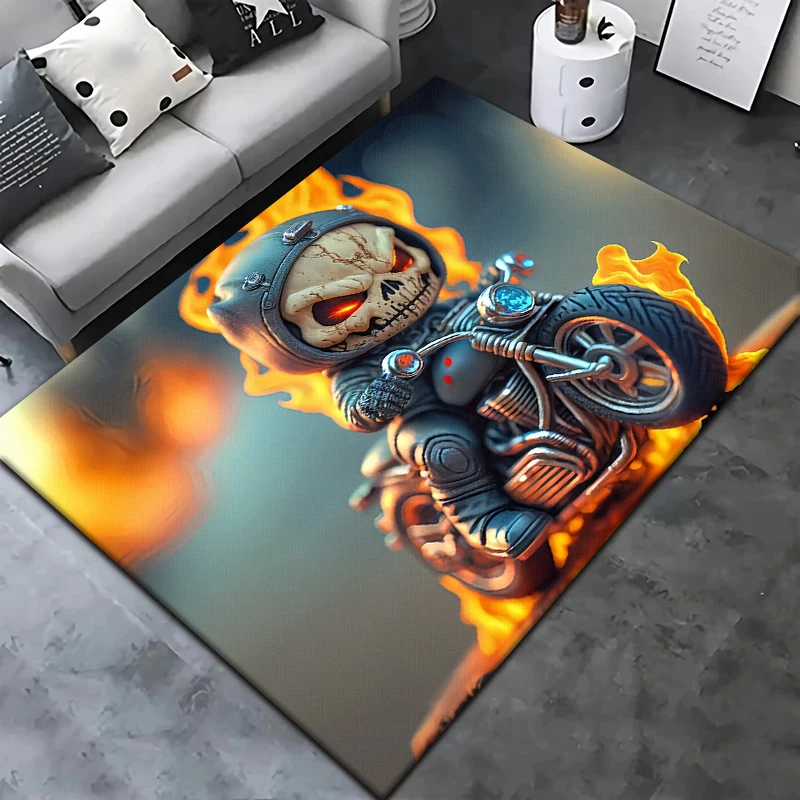 Ghost Rider Printed Carpet Living Room Home Decor Sofa Table Rug Anti Slip Chair Cushion Lounge Mat Picnic Camping  Art