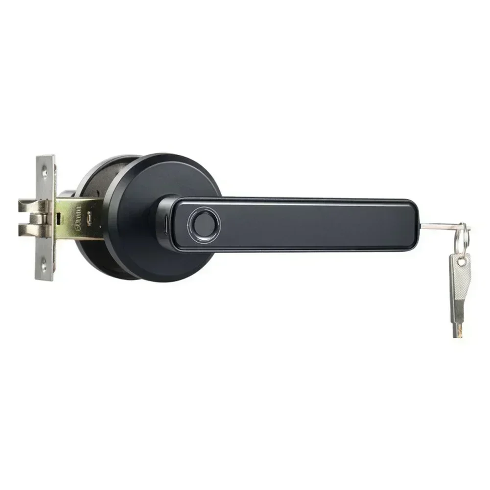 Tuyas Indoor Fingerprint Lock, Wooden Door Password Three Bar Ball Smart Door Lock Bluetooths Lock Password Handle Electric Lock