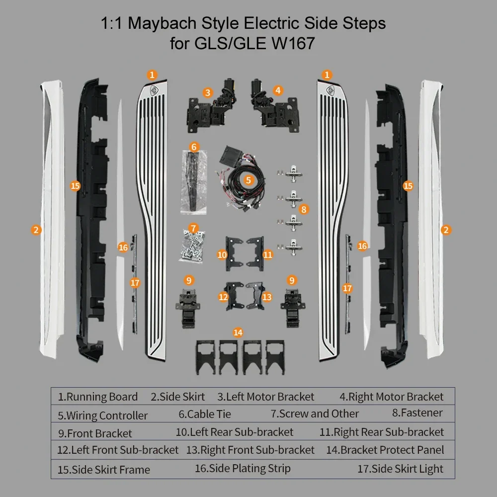 GLE/GLS mercedes maybach auto side step electric pedal  with lights