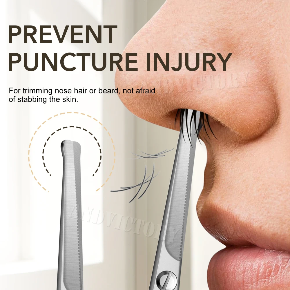 1Pcs Nose Hair Scissors Makeup Tool Facial Hair Remover Round Tip Safe Health Small Grooming Scissors for Trimming Eyebrow