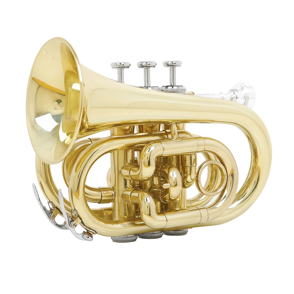 

SLADE Brand New Student Beginner Brass Bb Mini Gold Cheapest Pocket Trumpet Set For Sale LDP650