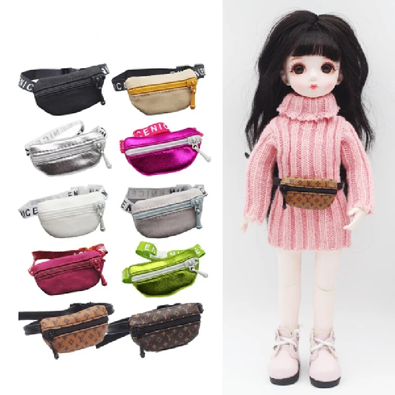 Hot Labubu Doll Bag Waist Pack Fashion Trend Cotton Doll Figurine Accessories Shoulder Bag Hipper Pattern Ornaments Gift For Kid